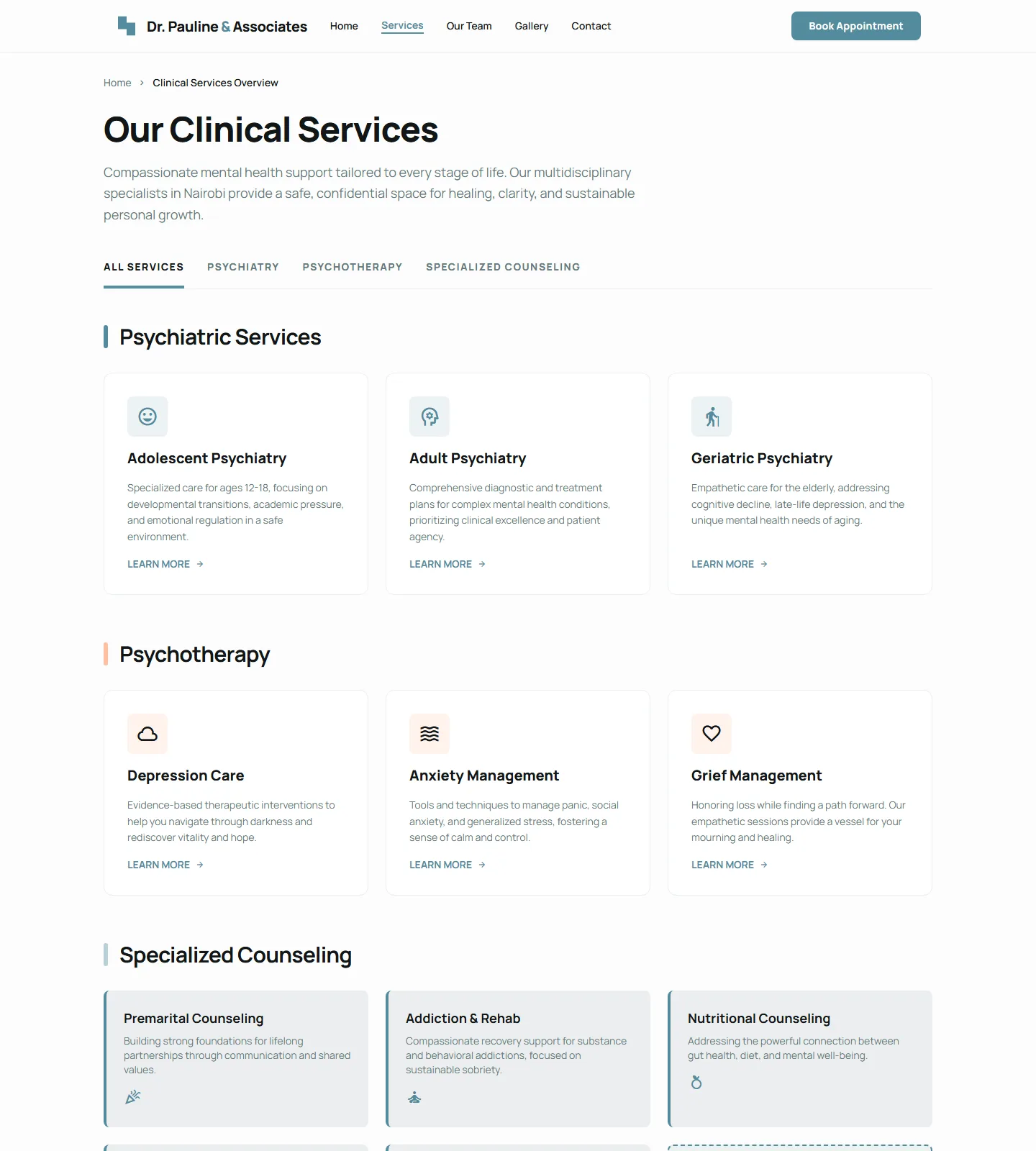 Mental-health clinic website image