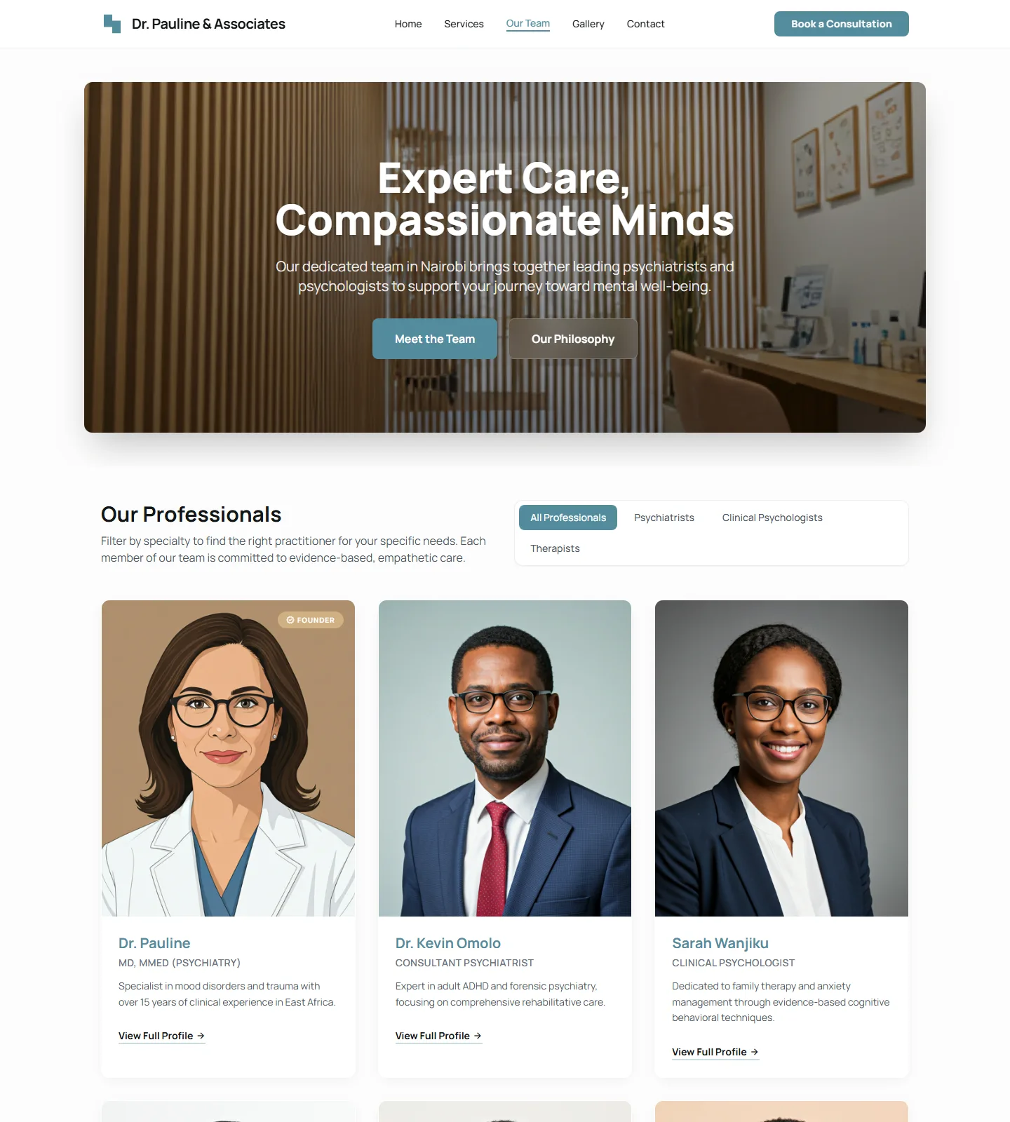 Mental-health clinic website image