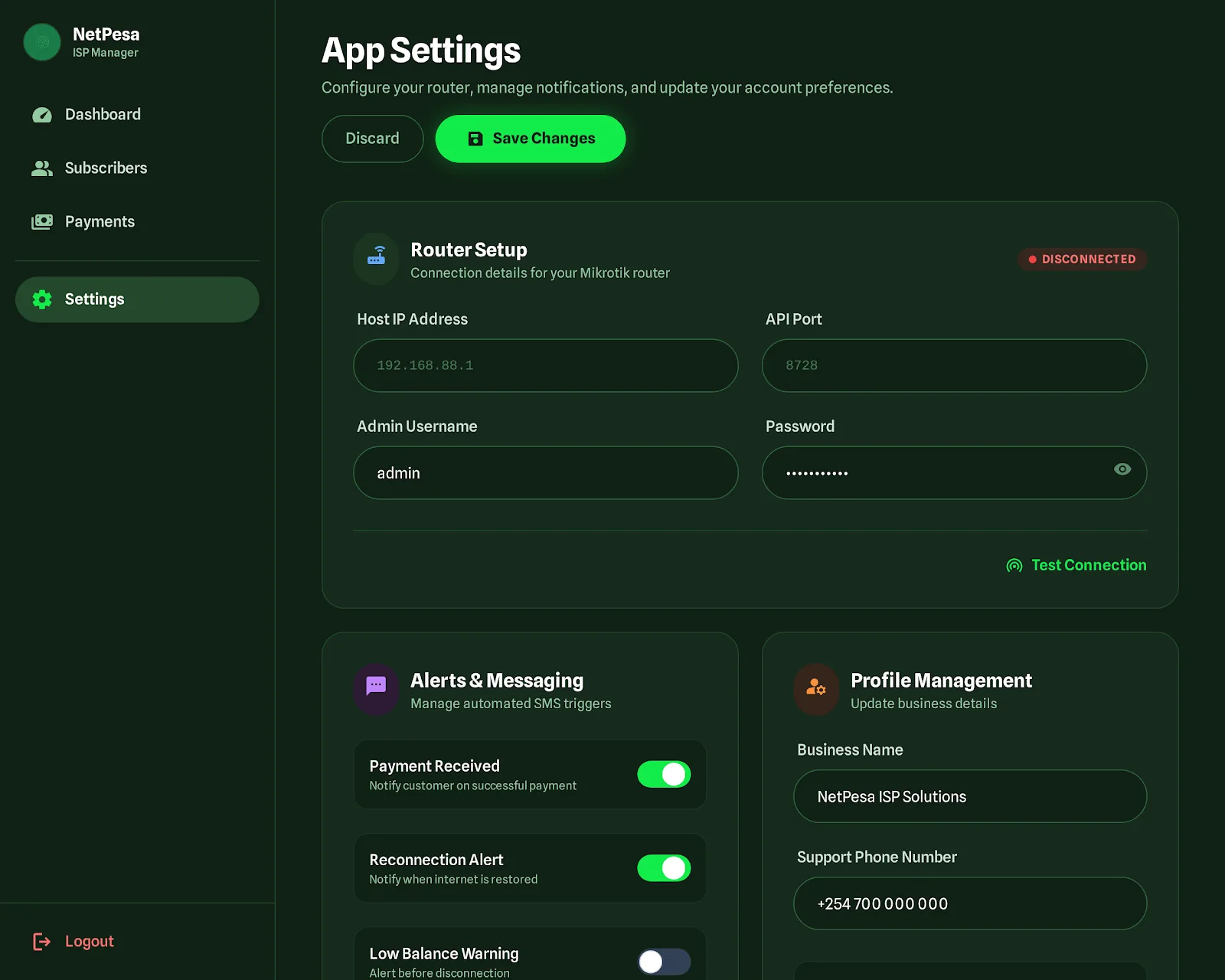 NetPesa: ISP billing automation image