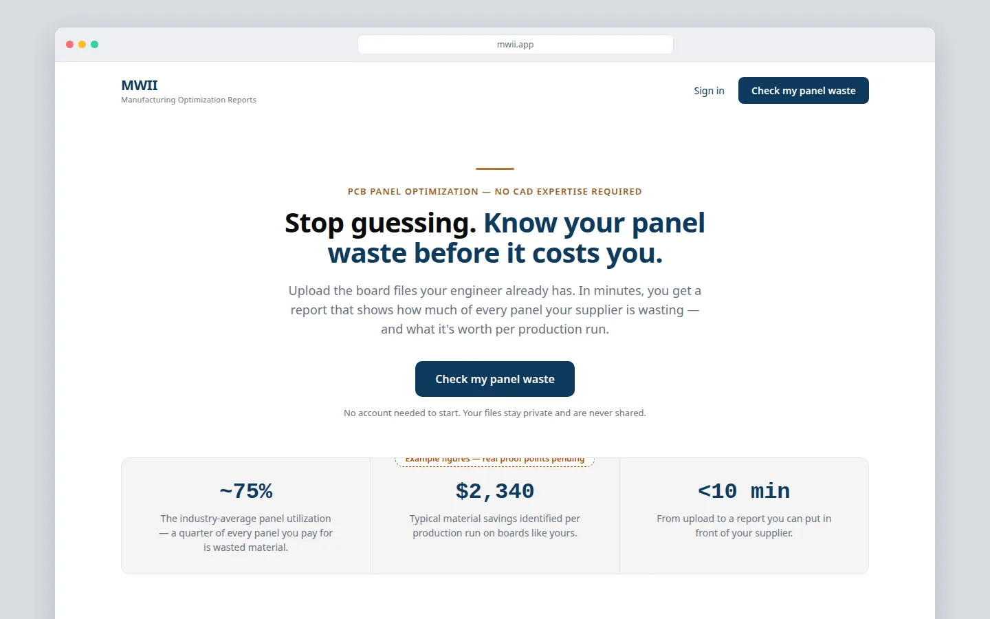 PanelRight / MWII: PCB manufacturing intake platform image