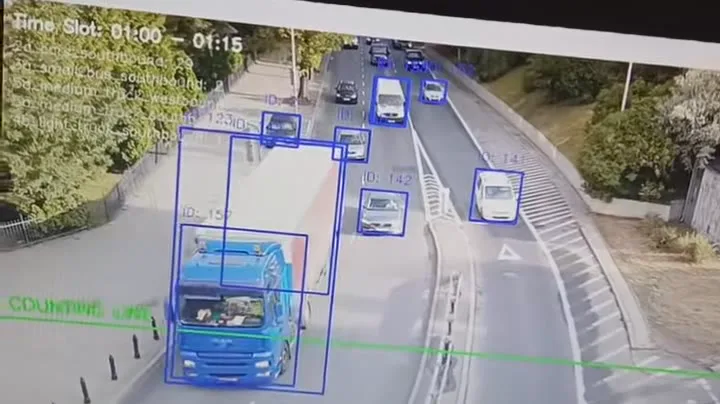 AI traffic survey and vehicle counting image